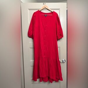 Scarletta Maxi Dress by Maeve for Anthropologie XL Red